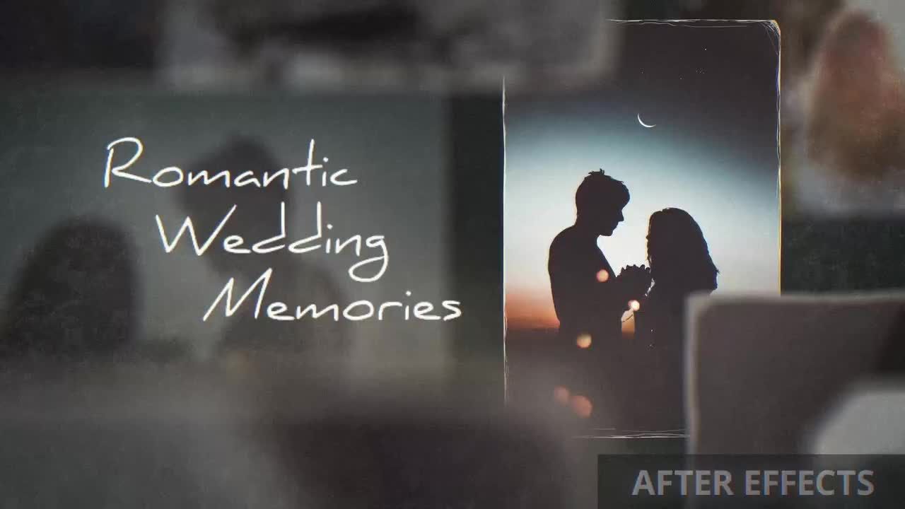 浪漫婚礼回忆幻灯片AE视频模板