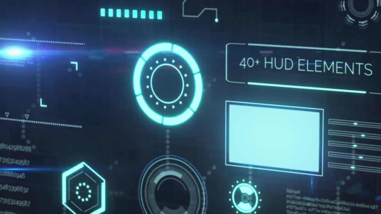 满活力的HUD元素通用动态AE模板