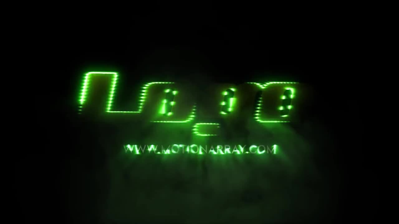动画霓虹灯发光效果电影徽标显示AE模板