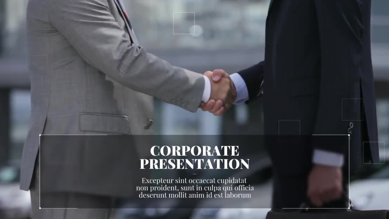 优雅的商务企业线条展示视频PR模板