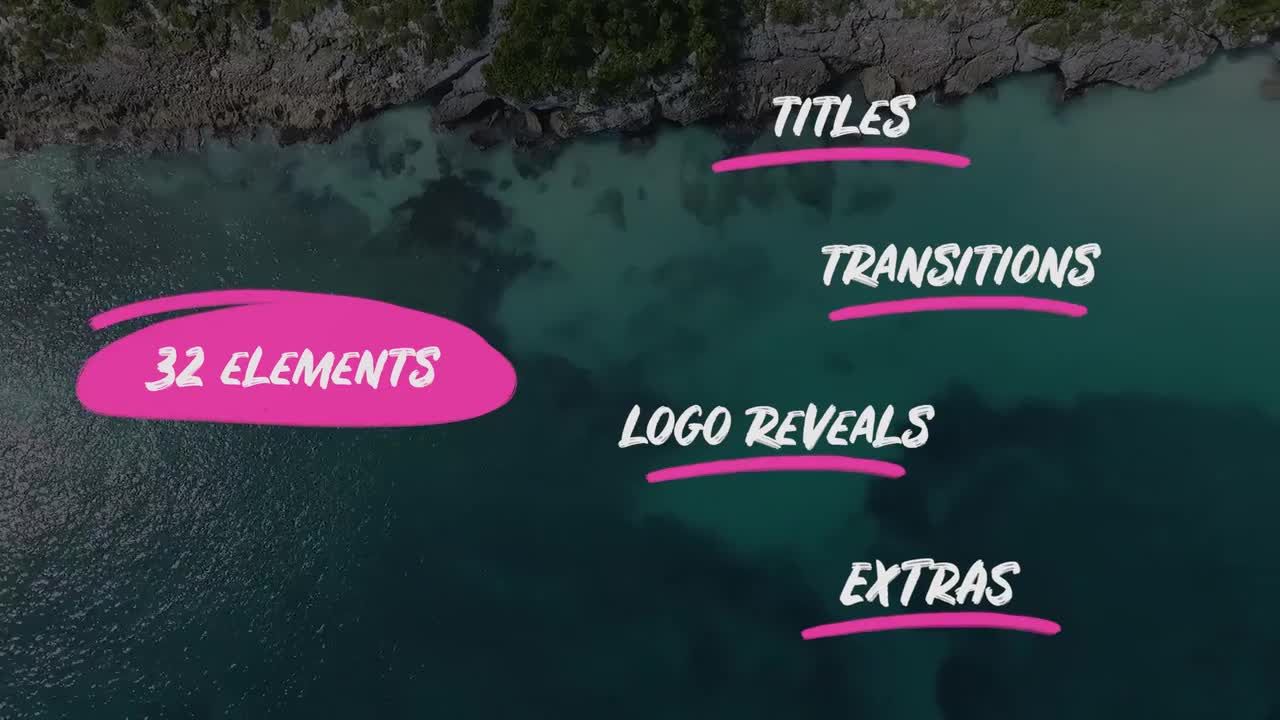 动态彩色手绘标题视频展示AE模板