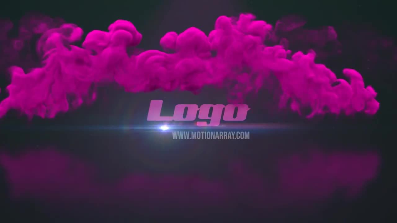 动态动画烟雾痕迹logo徽标PR模板
