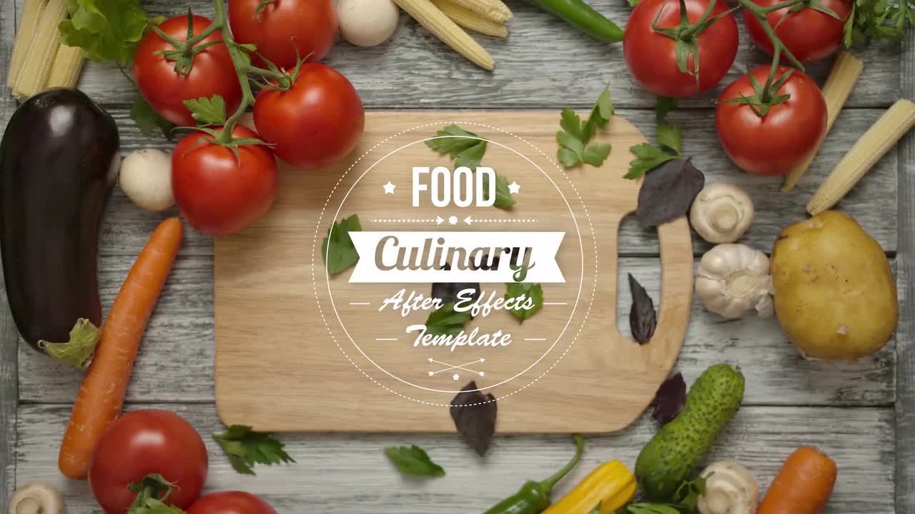 食物和烹饪标题AE模板