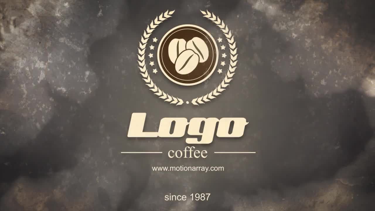 优雅3D咖啡logo展示AE视频模板