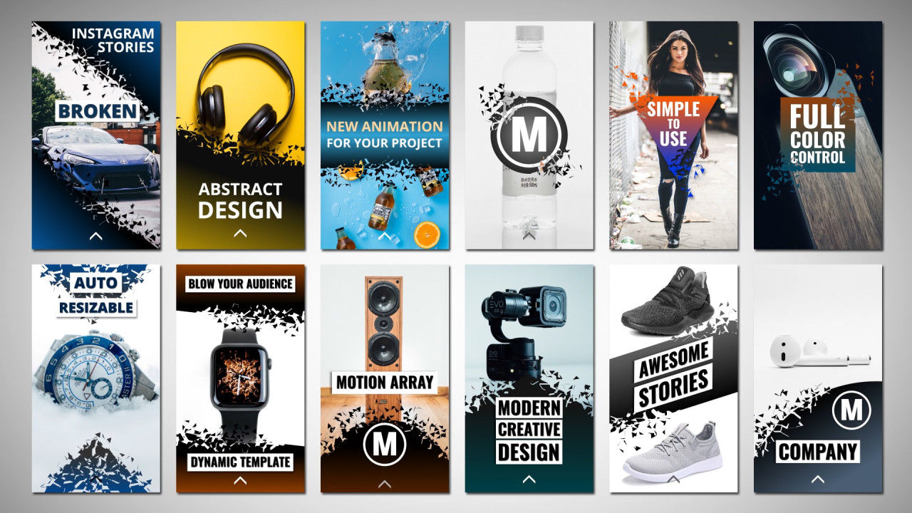12个专业设计的Instagram故事AE模板