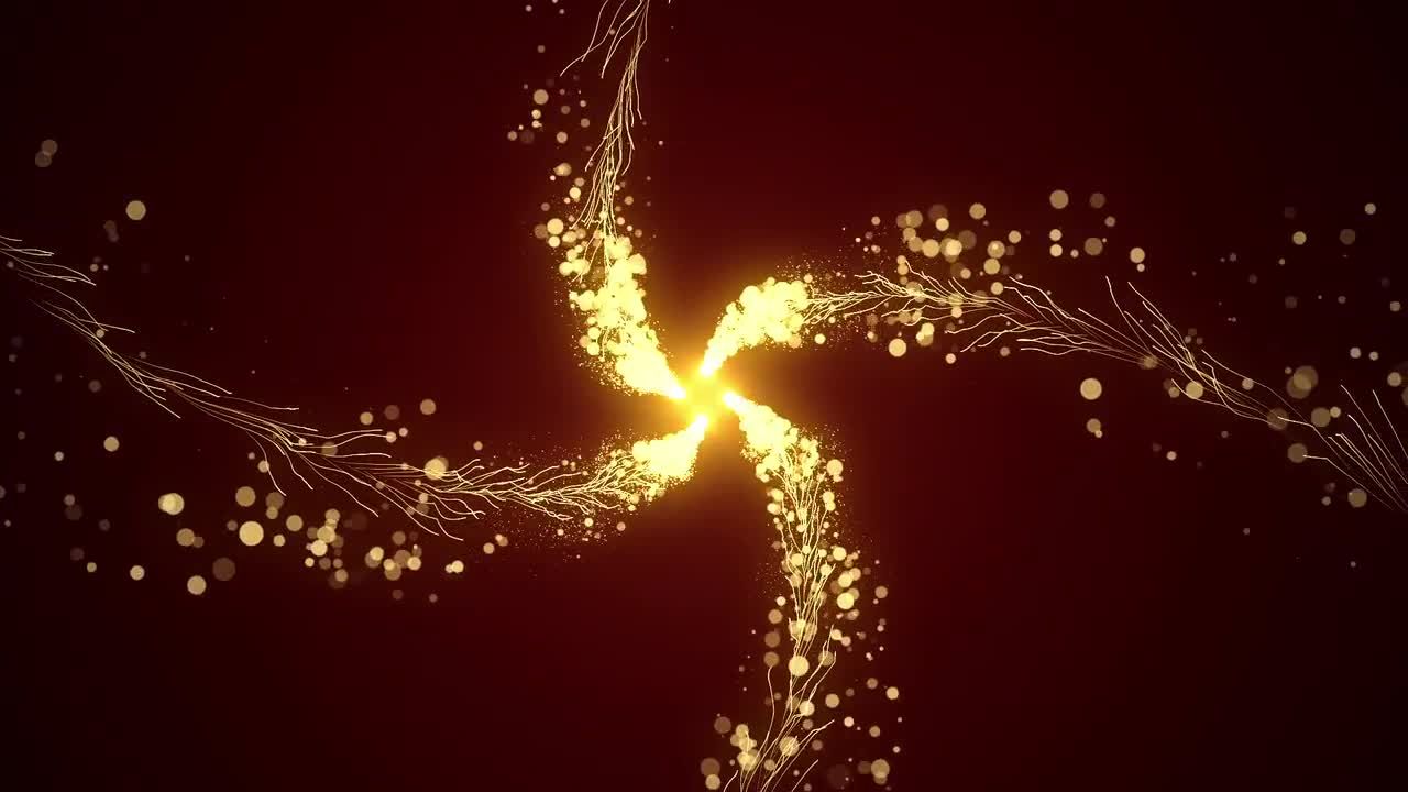 四个动画镜头光晕和粒子轨迹结合徽标展示ae模板
