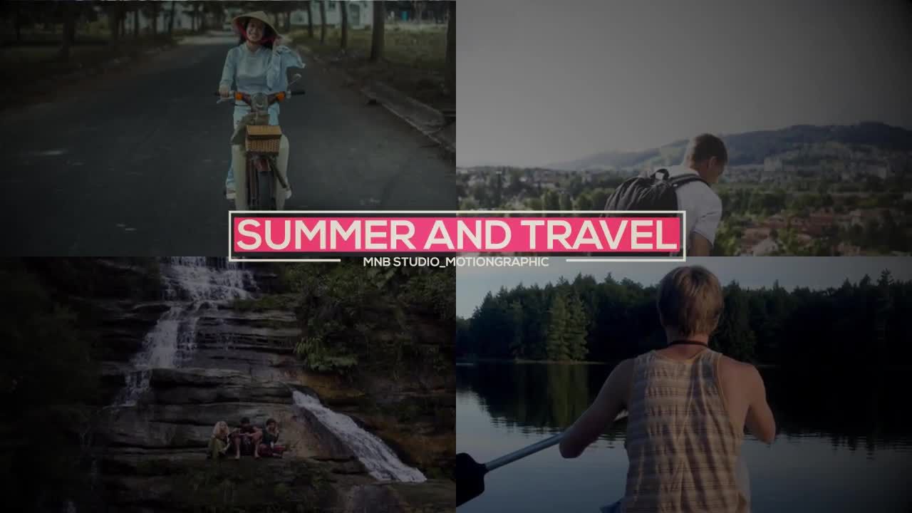 夏季和旅行幻灯片动画相册AE模板