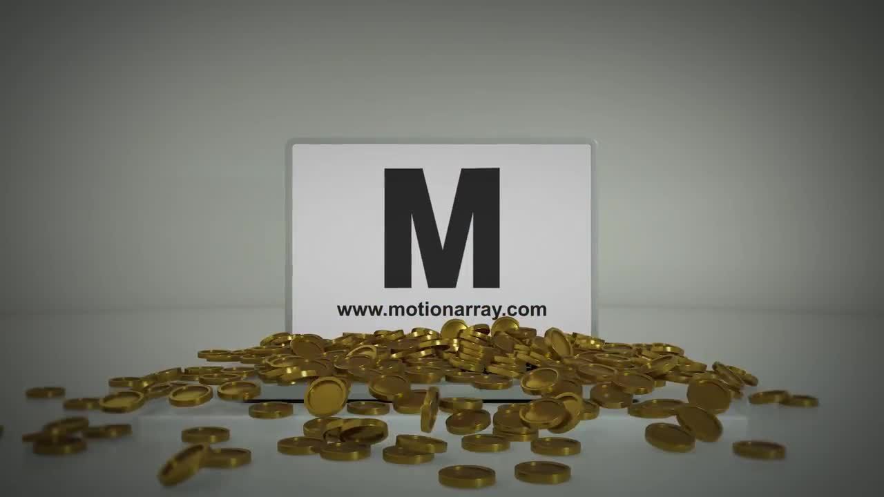 独特的动态动画3D金币徽标视频AE模板