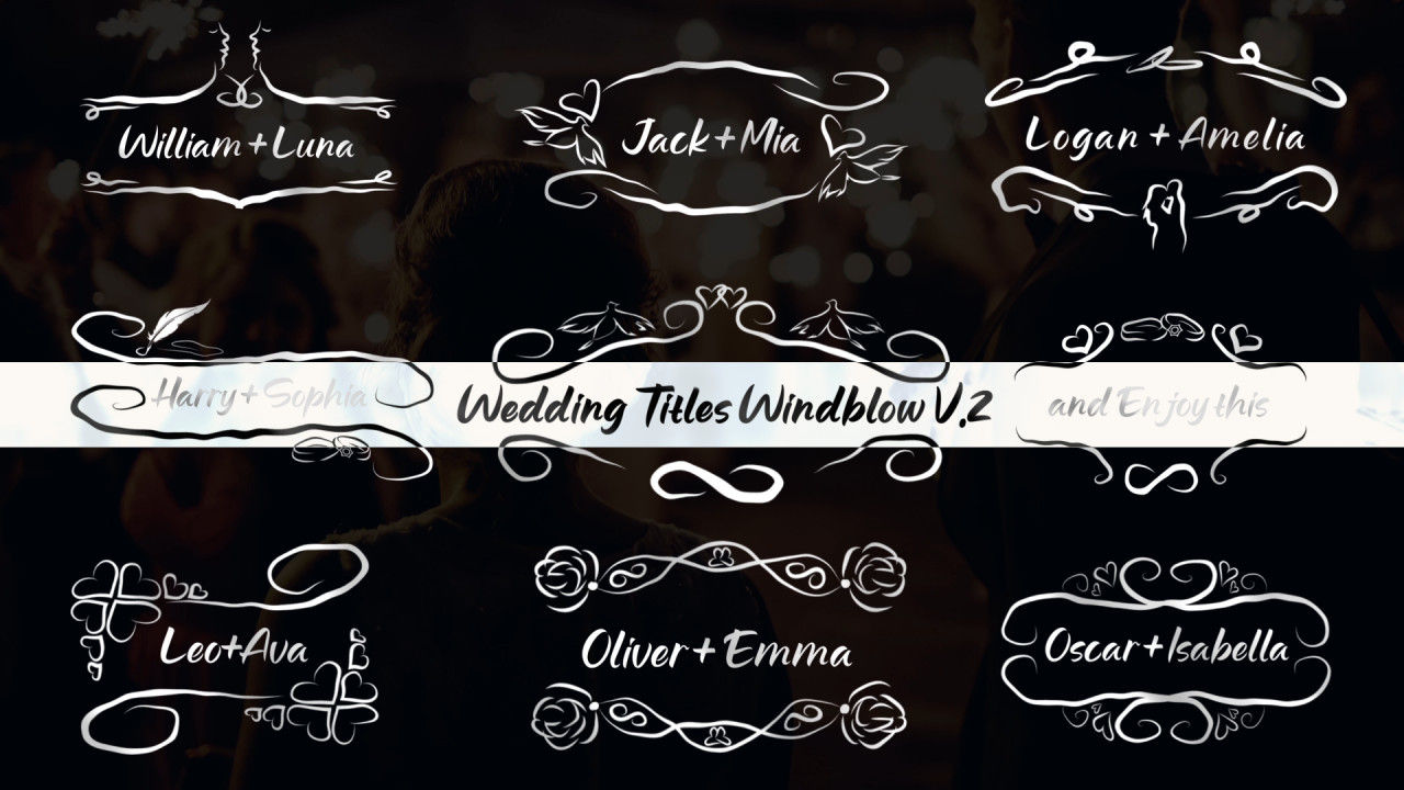 华丽干净创意的婚礼全屏标题AE模板