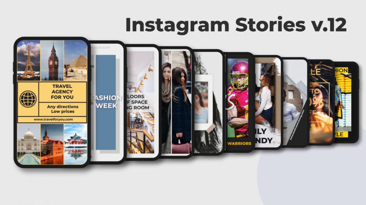 10个时尚且动态的Instagram故事AE模板