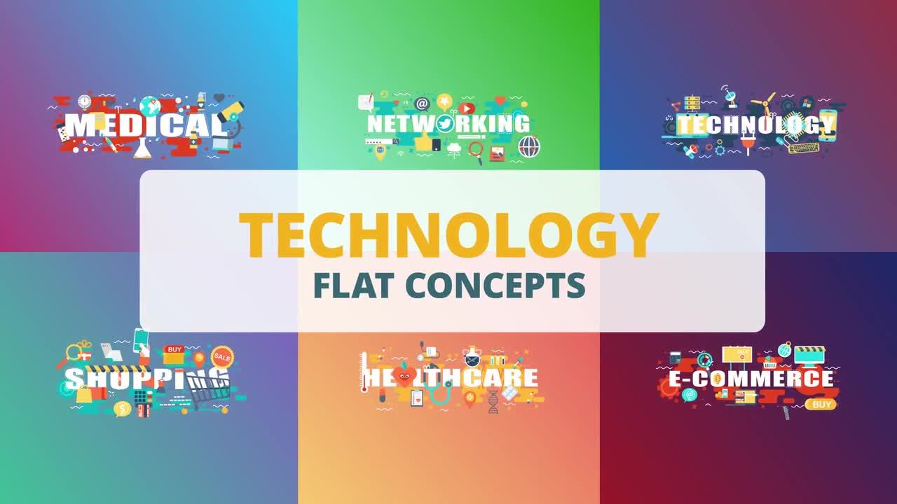 6个创意动画元素视频工具技术AE模板