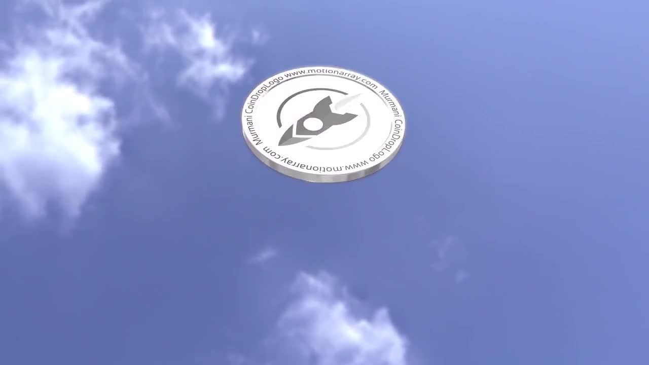 简洁创意的硬币翻转下降展示徽标AE模板