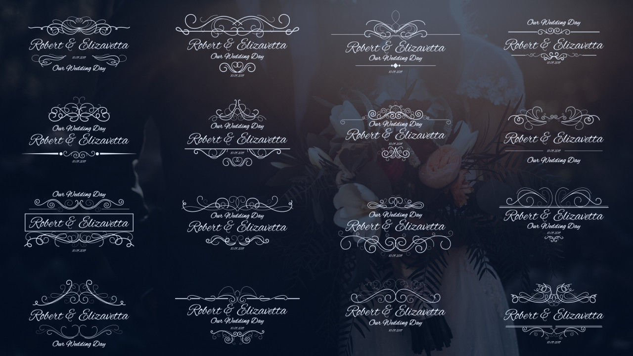 16个时尚的婚礼书法标题AE模板