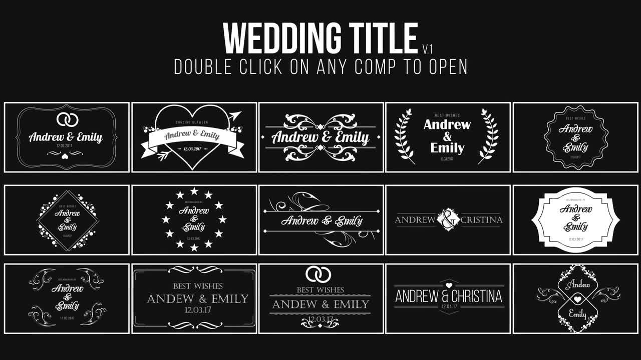 多种美丽的婚礼标题AE模板