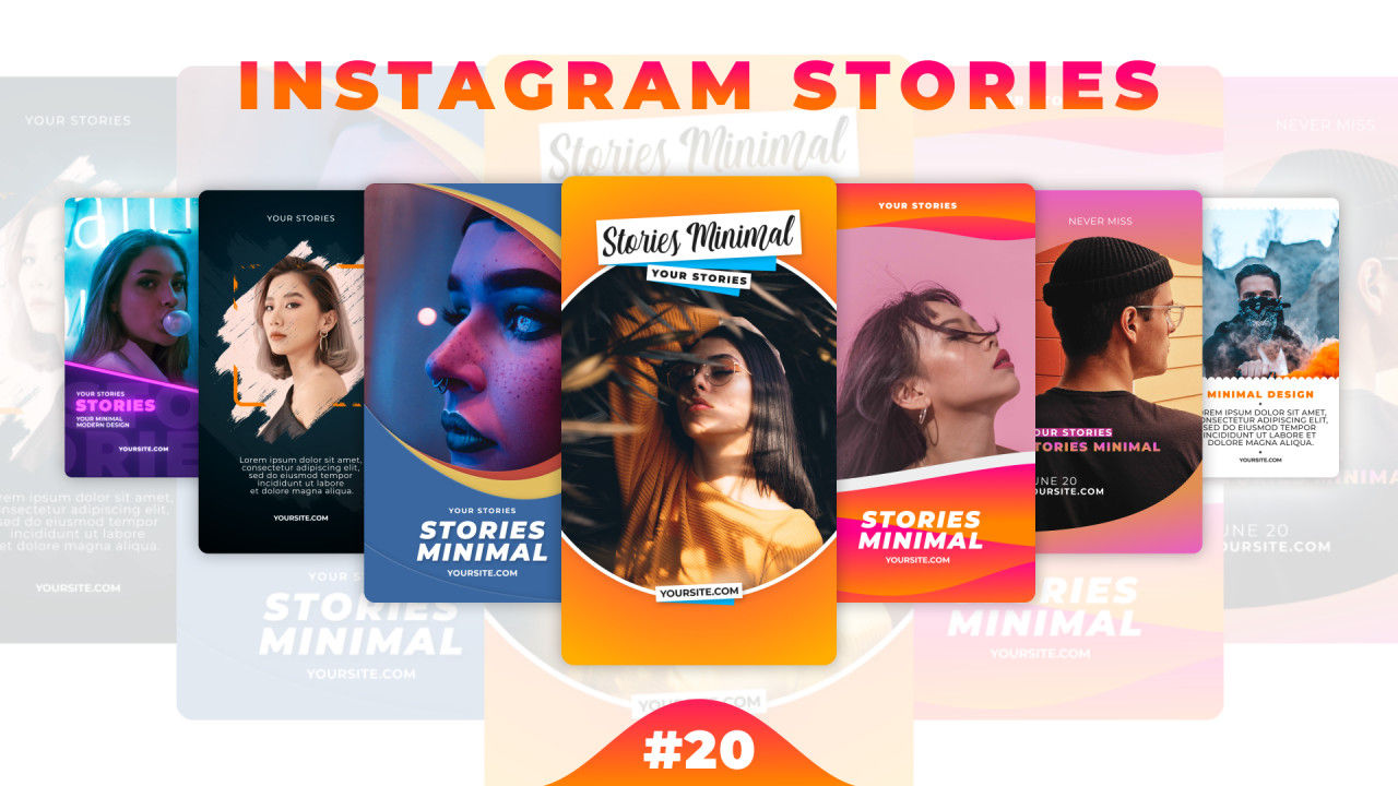 10个时尚设计的快速动态动画Instagram故事AE模板