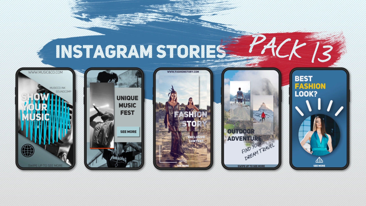 5个时尚创意的Instagram故事AE模板