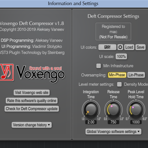 Voxengo Deft Compressor for mac(音频信号压缩工具)