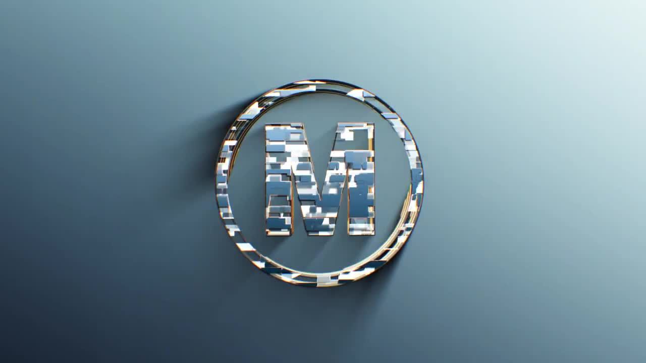 优雅的金属特效徽标展示AE模板