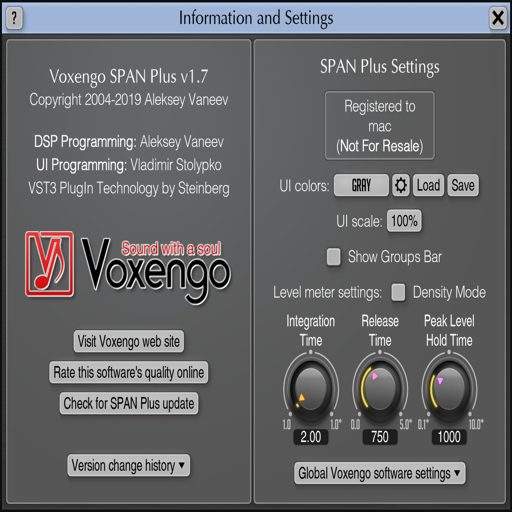 Voxengo span plus for Mac(音频频谱分析仪软件)