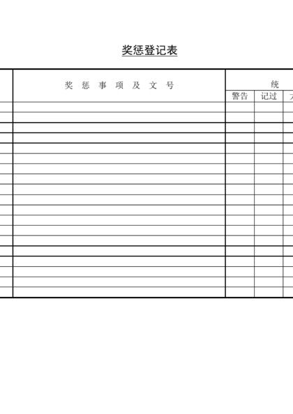 奖惩登记表word模板