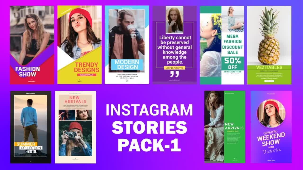 10个引人注目的Instagram故事包AE模板