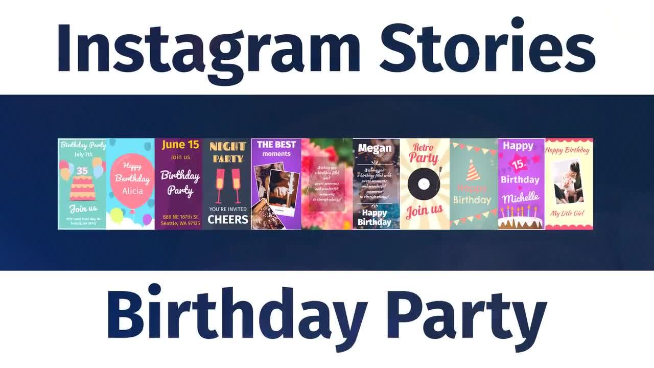 很酷的Instagram生日派对故事AE模板