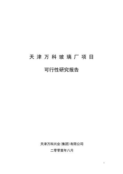 玻璃厂项目可研报告word模板