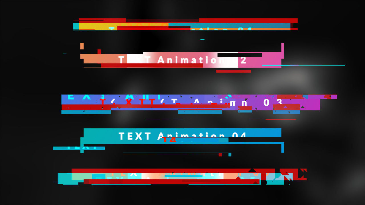 5个智能色彩故障特效文字标题AE模板