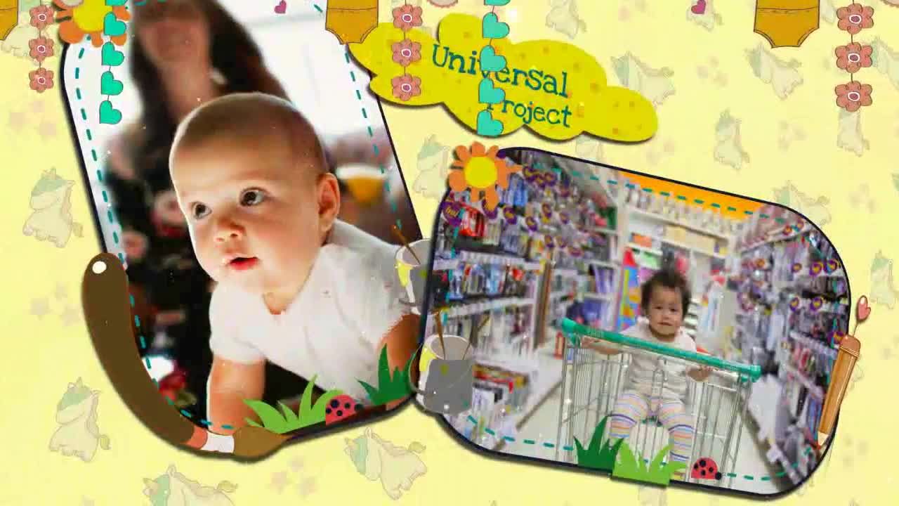 婴儿宝宝照片展示动画AE模板