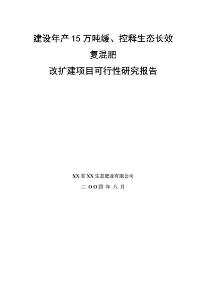 改扩建项目可行性研究报告word模板