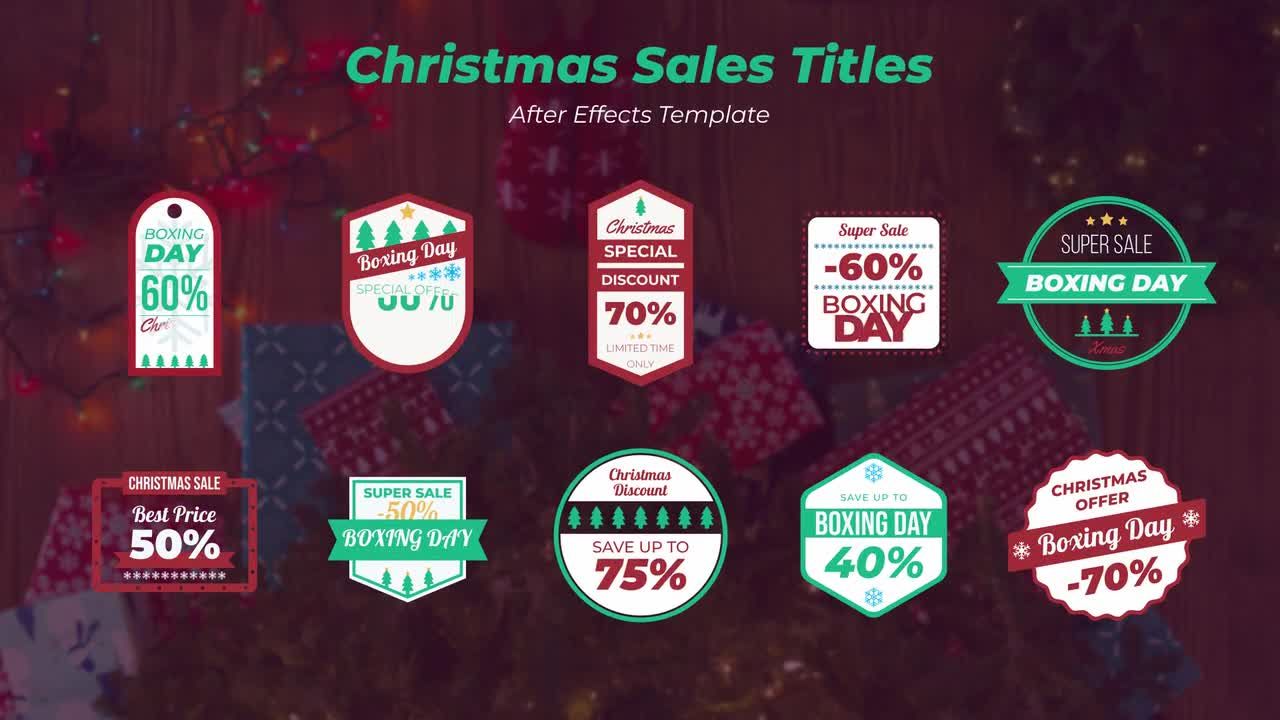 干净有趣创意的圣诞节促销标题动画AE模板