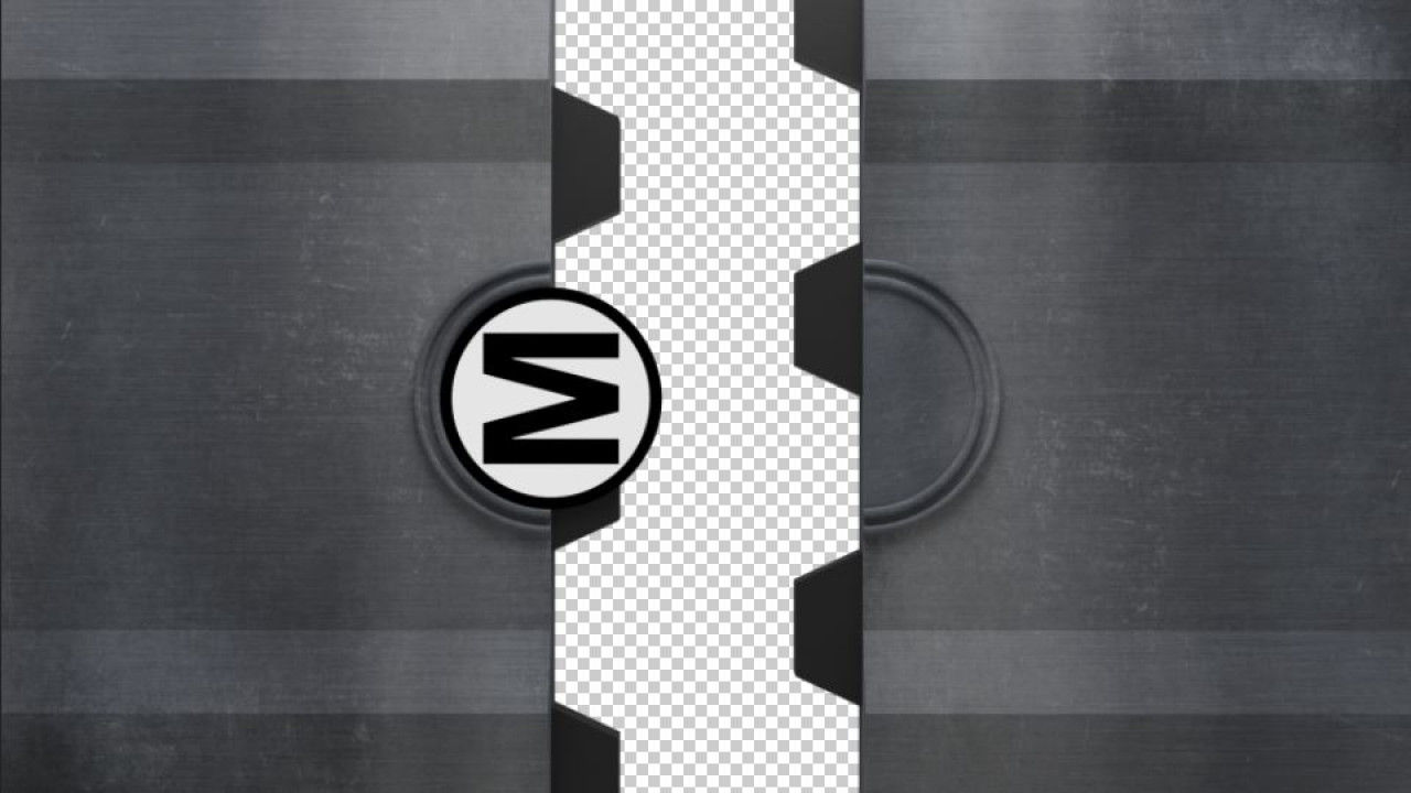 带有金属门酷炫过渡效果的徽标logo展示AE模板