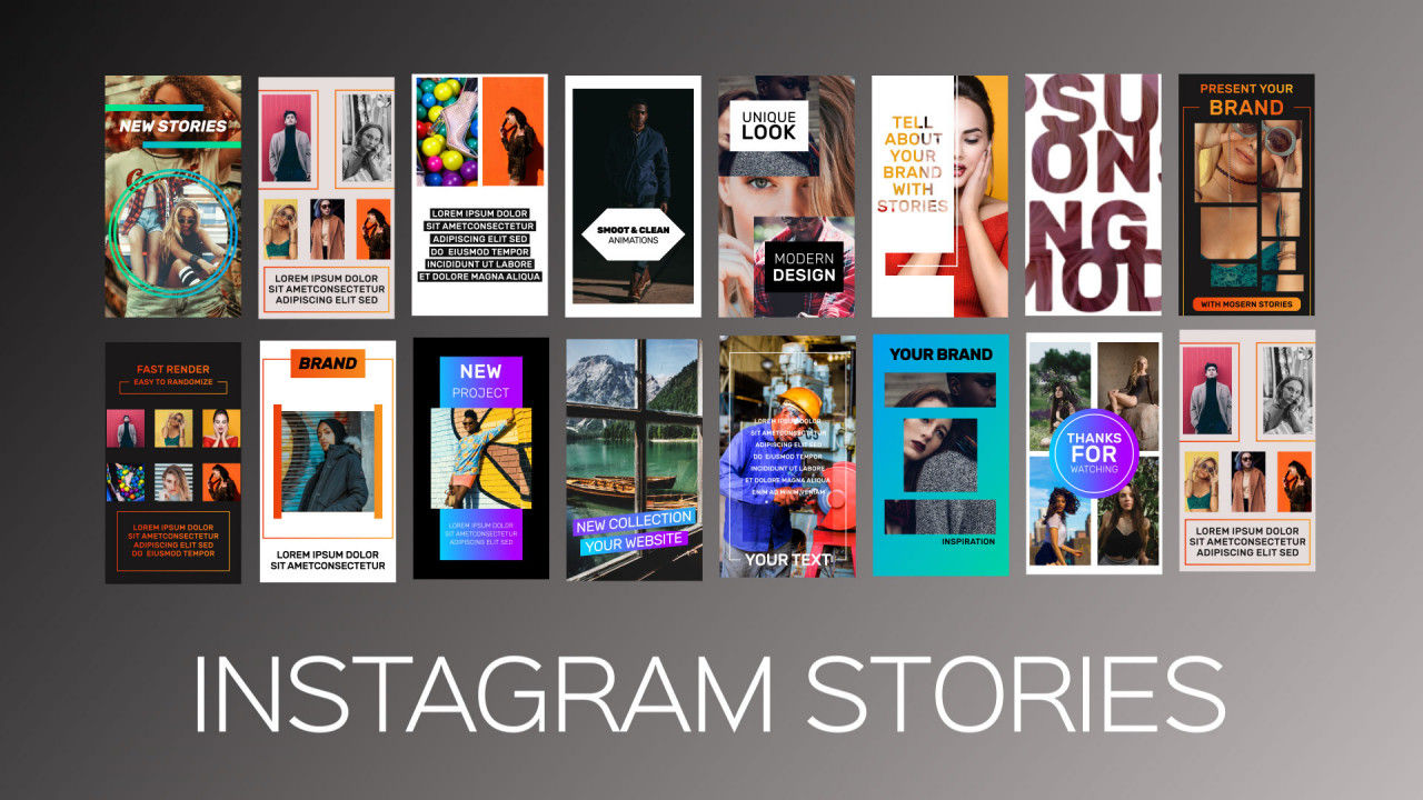 15个时尚设计的动态动画Instagram故事AE模板