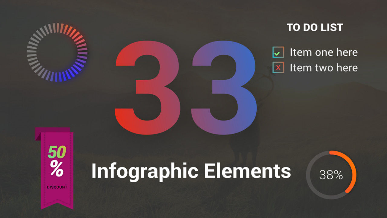 33个信息图表UI元素包AE模板