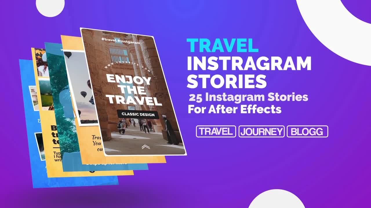 旅行Instagram故事AE模板