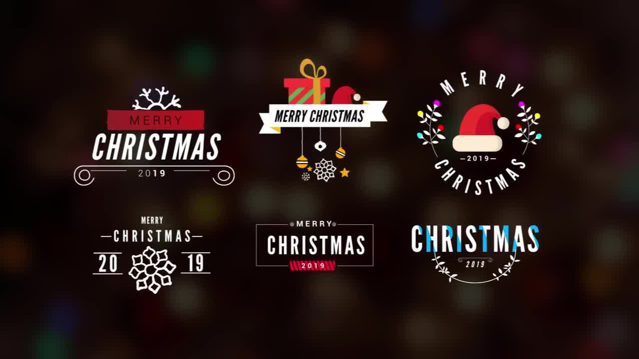 动态的圣诞节全屏标题动画AE模板