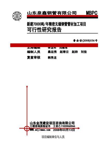 无缝钢管加工项目可行性研究报告word模板