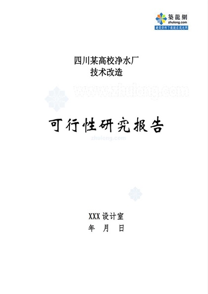 高校净水厂技术改造可行性研究报告Word模板