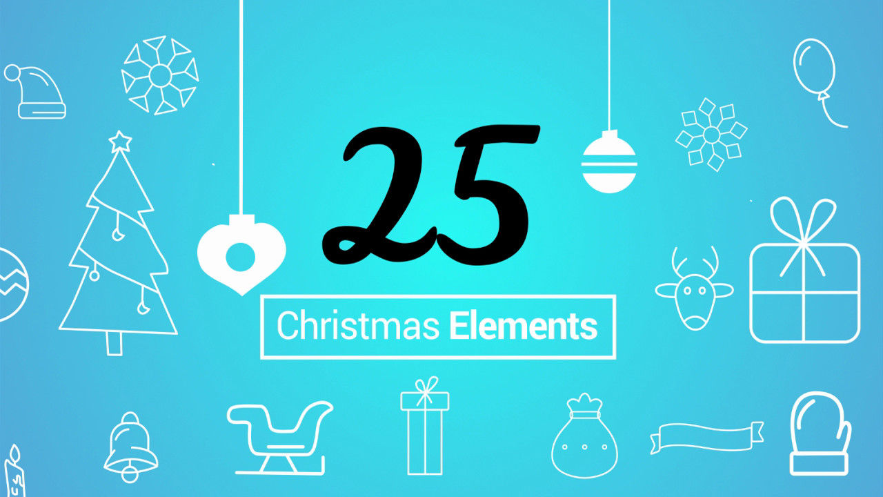 炫酷的25个圣诞节概述元素AE模板