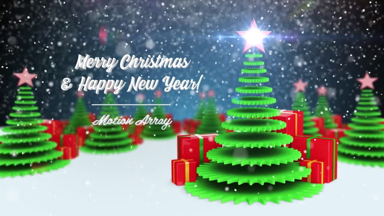 华丽时尚乐趣的圣诞快乐和新年快乐动画视频AE模板