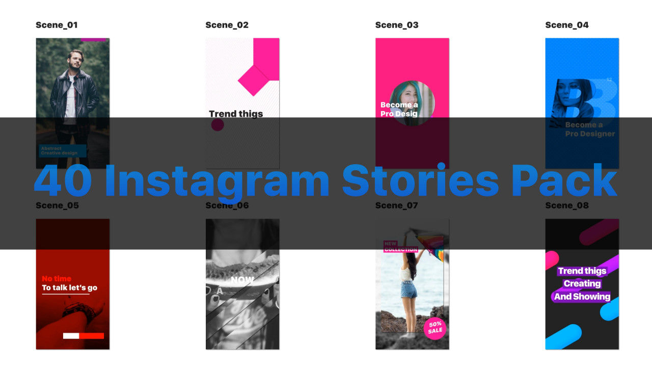 40个优雅动画的Instagram故事AE模板