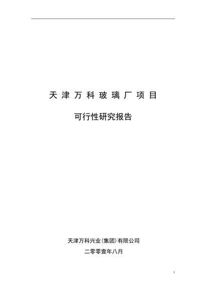 玻璃厂项目可行性报告word模板