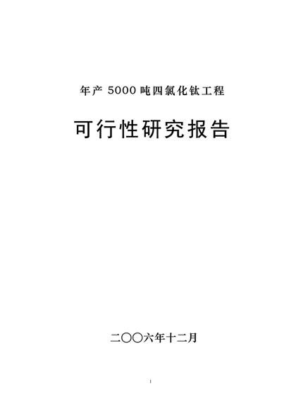 四氯化钛项目可行性报告word模板