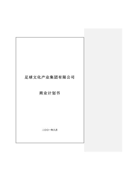 足球文化产业商业计划书word模版