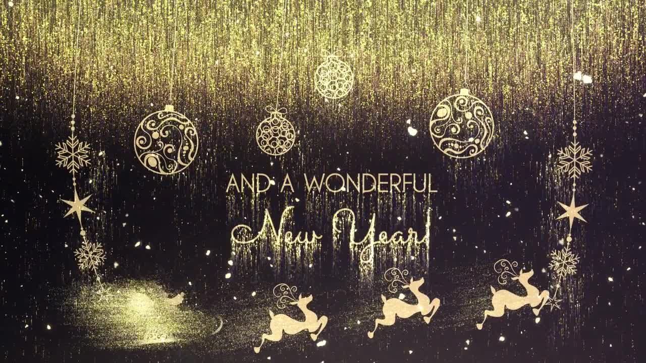 庆祝圣诞节金色粒子商业广告片头AE模板