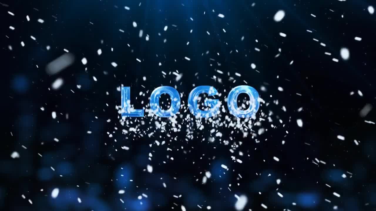 动态制作动画雪白颗粒圣诞节专属logo AE模板