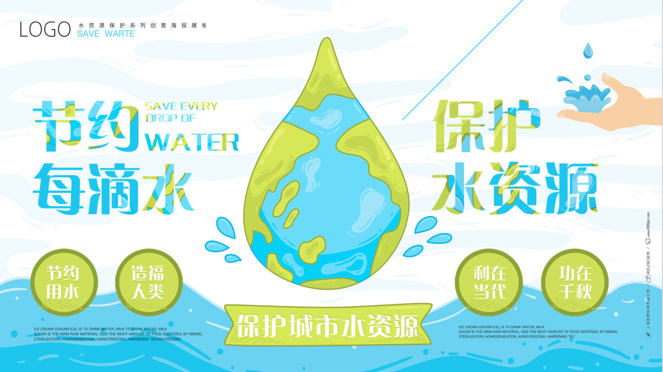 优质保护水资源PPT模板