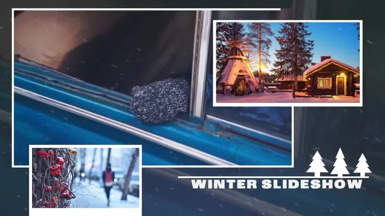 精彩的冬季幻灯片过渡效果ae模板