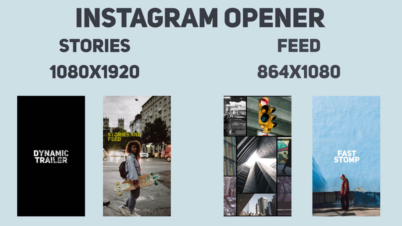 4个Instagram开瓶器时尚幻灯片AE模板