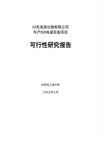 溴化物项目可行性研究报告Word模板